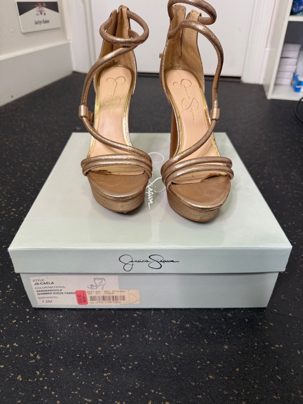 Jessica Simpson JS-CAELA SANDBAR/GOLD SHIMMER SUEDE FABRIC